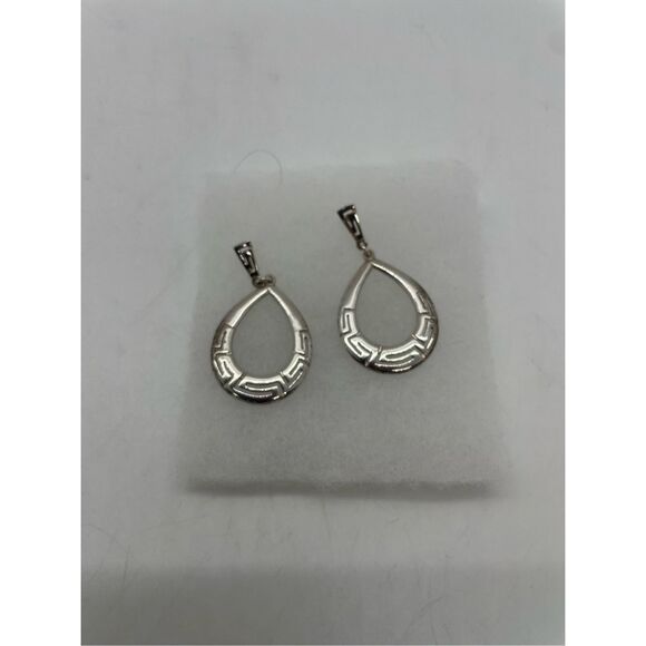 Vintage Greek Pierced Earrings Stamped - Picture 2 of 5